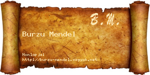 Burzu Mendel névjegykártya